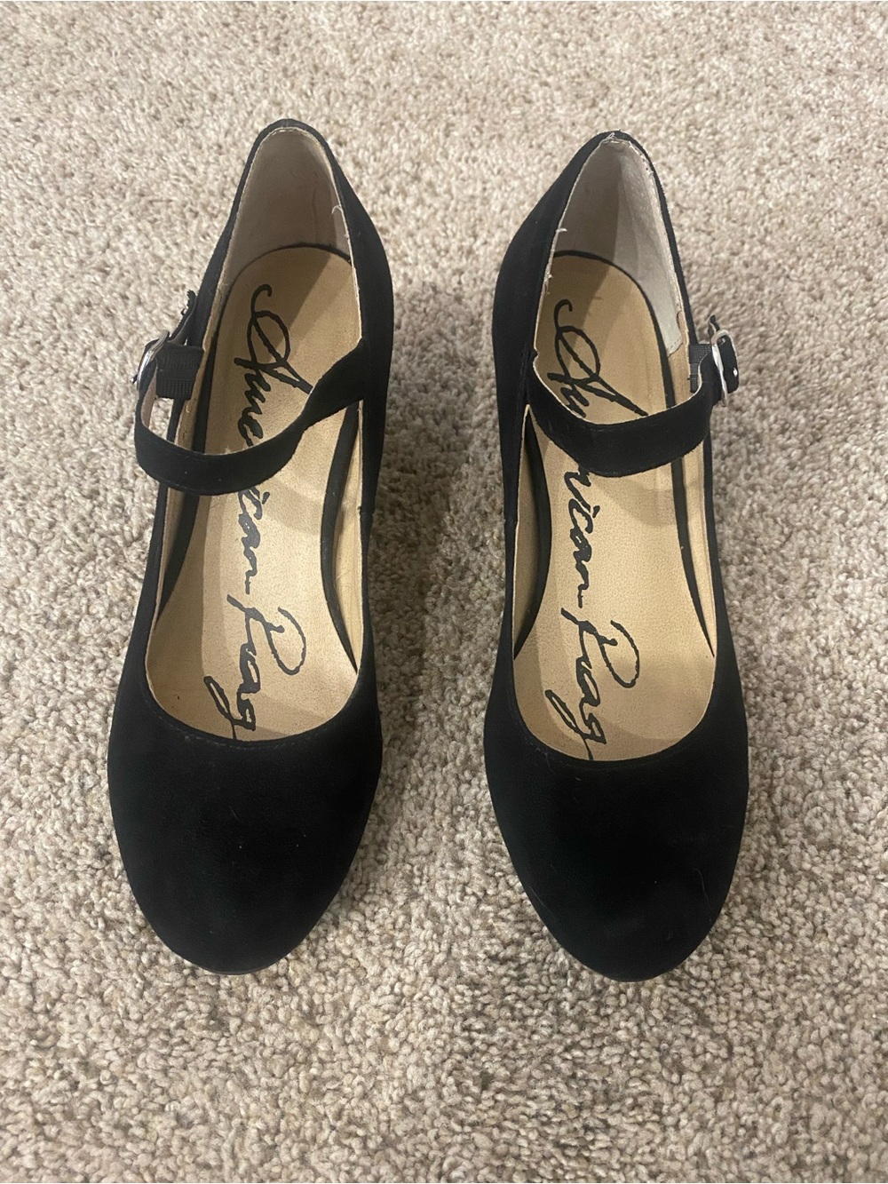 Black Suede Mary Jane Heels